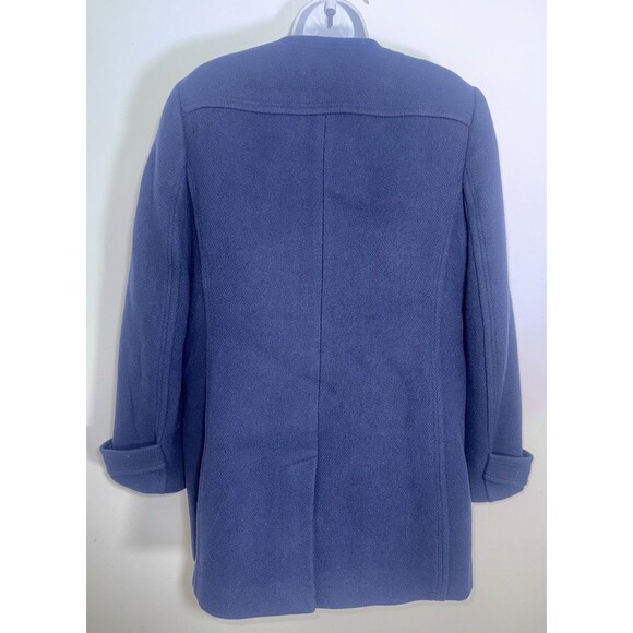 J. Crew Italian Stadium-Cloth Wool Toggle Duffle Coat Navy Size 10/ 12 G8982 - Picture 5 of 13